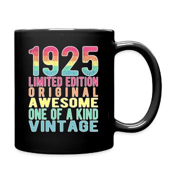 Limited Edition seit 1925 Geburtstag Vintage 1925 - Tasse einfarbig - Schwarz - Rechts