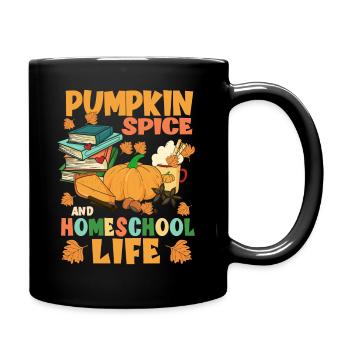Pumpkin Spice And Homeschool Life - Full Colour Mug - black - Right