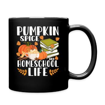 Pumpkin Spice And Homeschool Life - Full Colour Mug - black - Right