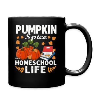Pumpkin Spice And Homeschool Life - Full Colour Mug - black - Right