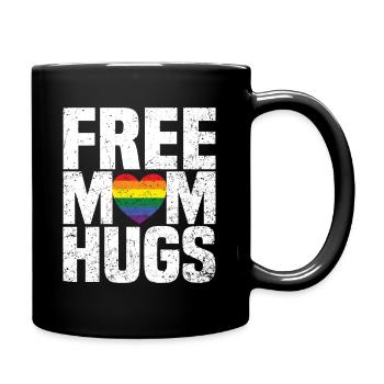 Free Mom Hugs - Tasse einfarbig - Schwarz - Rechts