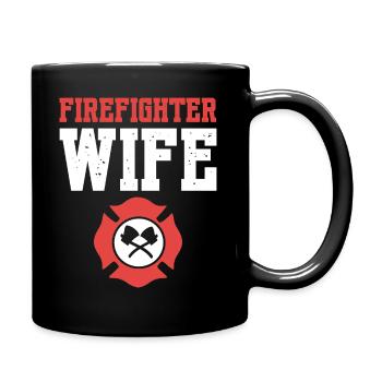 Firefighter Wife Feuerwehrmann - Tasse einfarbig - Schwarz - Rechts