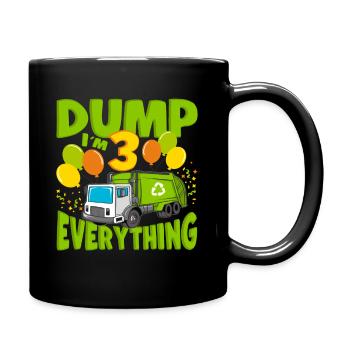 3rd Birthday 3 Years Old Boy Gift Garbage Truck - Tasse einfarbig - Schwarz - Rechts