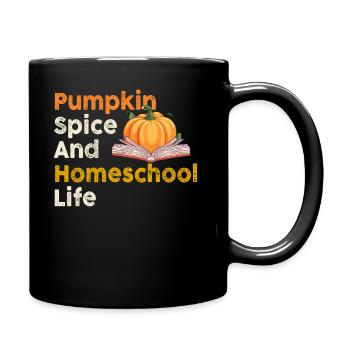 Pumpkin Spice And Homeschool Life - Full Colour Mug - black - Right