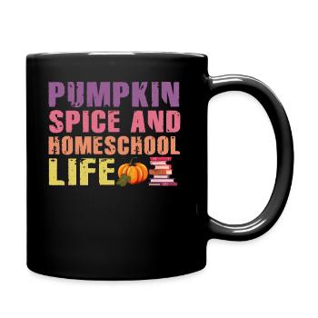Pumpkin Spice And Homeschool Life - Full Colour Mug - black - Right
