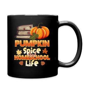 Pumpkin Spice And Homeschool Life - Full Colour Mug - black - Right