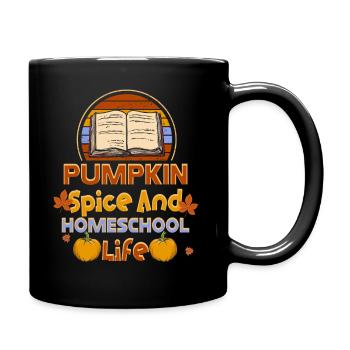Pumpkin Spice And Homeschool Life - Full Colour Mug - black - Right