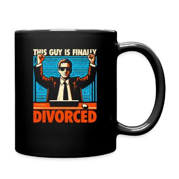 Finally Divorced - This Guy Is Free! - Full Colour Mug - black - Right
