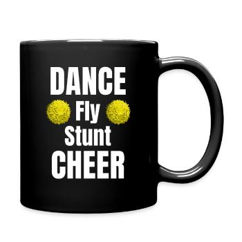 Dance Bow Tie Stunt Cheer Flyer Football Backspot - Full Colour Mug - black - Right