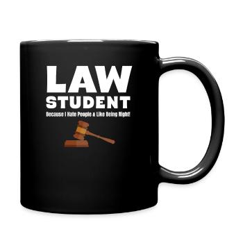étudiant en droit, parce que je déteste les gens et que j’aime - Mug uni - noir - Droite