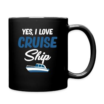Ja, Ich Liebe Kreuzfahrtschiffe, Liebhaber, - Tasse einfarbig - Schwarz - Rechts
