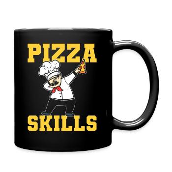 Pizza Skills Pizzabäcker - Tasse einfarbig - Schwarz - Rechts