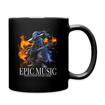 Epic Music Black Mage avec guitare électrique et feu - Mug uni - noir - Droite
