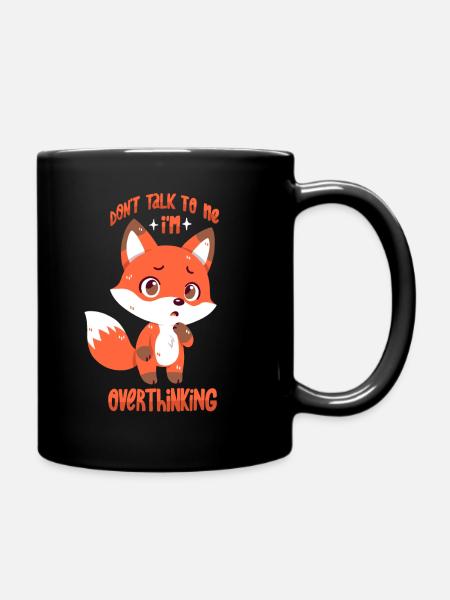 Grübelnder Fuchs - Tasse einfarbig - Schwarz