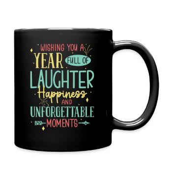 Je vous souhaite une année pleine de rires, de bonheur, - Mug uni - noir - Droite