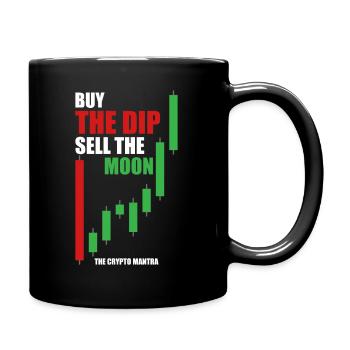 Buy The Dip, Sell The Moon - Das Krypto-Mantra. - Tasse einfarbig - Schwarz - Rechts