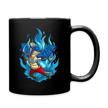 The dragon with boomerang - Full Colour Mug - black - Right
