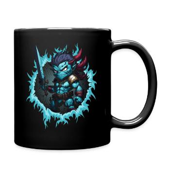 Der Monsterkrieger - Tasse einfarbig - Schwarz - Rechts