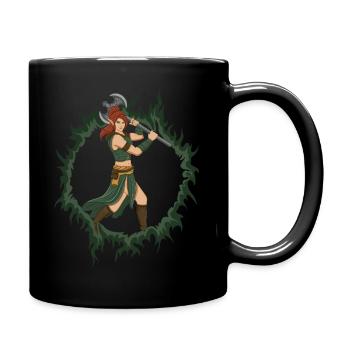 Guerrière elfe avec une hache en fer - Mug uni - noir - Droite