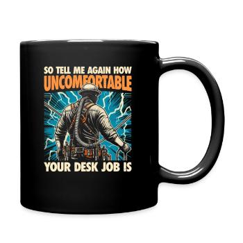 Electrician on the mast - your way to becoming an electricity professional! - Full Colour Mug - black - Right