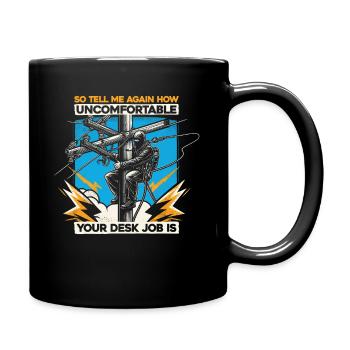 Electrician on the mast - your way to becoming an electricity professional! - Full Colour Mug - black - Right