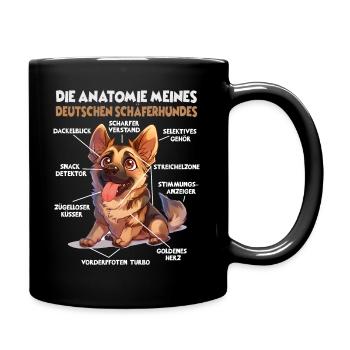 German Shepherd Dog Owner T Anatomy Walk - Full Colour Mug - black - Right