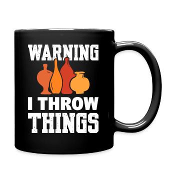 Ich liebe Keramik Töpfer - Tasse einfarbig - Schwarz - Rechts