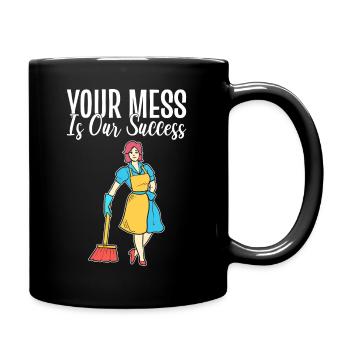 Lustiges Housekeeping Haushälterin - Tasse einfarbig - Schwarz - Rechts