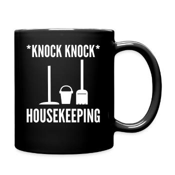Lustiges Housekeeping Putzkraft - Tasse einfarbig - Schwarz - Rechts