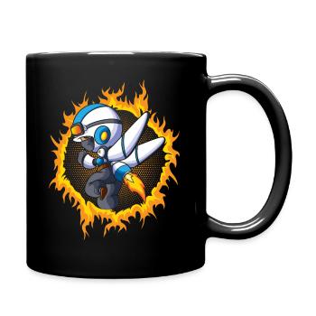 Garçon de l’espace avec fond de feu en demi-teinte - Mug uni - noir - Droite