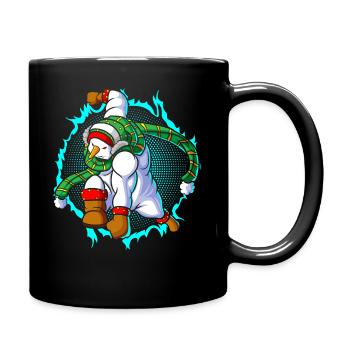 The snowman is ready for the attack - Full Colour Mug - black - Right