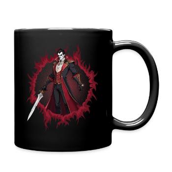 Seigneur vampire avec fond en demi-teinte - Mug uni - noir - Droite