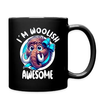 I ́m Woolish Awesome Cute Mammoth - Full Colour Mug - black - Right