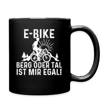 Je ne me soucie pas de la montagne ou de la vallée en vélo électrique ! - Mug uni - noir - Droite