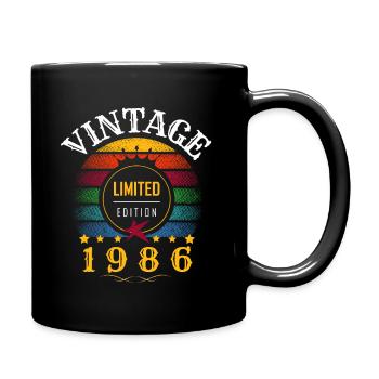 Vintage retro year 1986 sunset - Full Colour Mug - black - Right