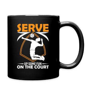 Servieren Sie Spaß auf dem Platz - Tasse einfarbig - Schwarz - Rechts