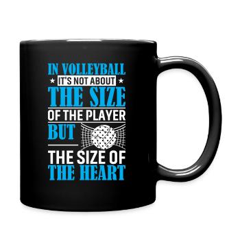 Au volley-ball, ce n’est pas une question de taille de jeu - Mug uni - noir - Droite
