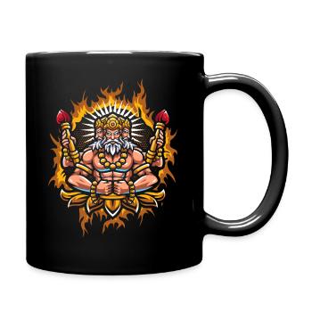 Brahma avec fond de feu en demi-teinte - Mug uni - noir - Droite