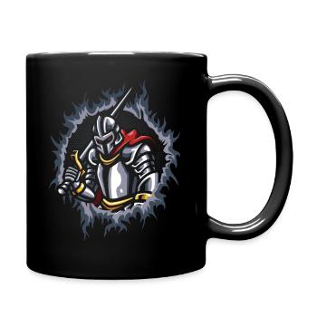 Chevalier avec fond de feu en demi-teinte - Mug uni - noir - Droite