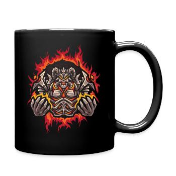 Abysse avec fond de feu en demi-teinte - Mug uni - noir - Droite