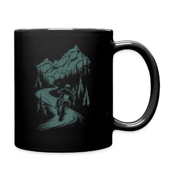 Motorcycle Motocross Motorsport Nature Mountains - Full Colour Mug - black - Right