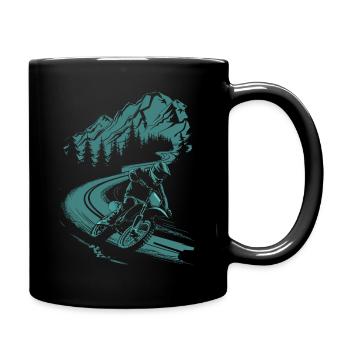 Motorcycle Motocross Motorsport Nature Mountains - Full Colour Mug - black - Right