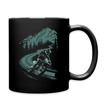 Motorcycle Motocross Motorsport Nature Mountains - Full Colour Mug - black - Right