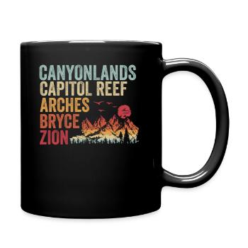 Explorez les montagnes des parcs nationaux de l’Utah - Mug uni - noir - Droite