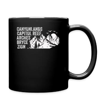Explore Utah National Parks Mountains - Full Colour Mug - black - Right