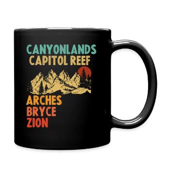 Explorez les montagnes des parcs nationaux de l’Utah - Mug uni - noir - Droite