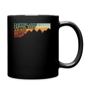 Explore Utah National Parks Mountains - Full Colour Mug - black - Right