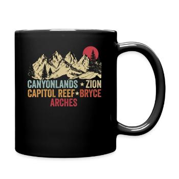 Explore Utah National Parks Mountains - Full Colour Mug - black - Right