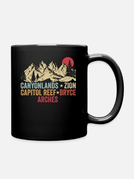 Explorez les montagnes des parcs nationaux de l’Utah - Mug uni - noir