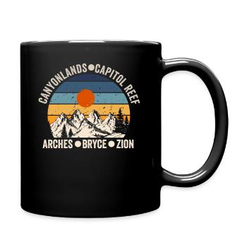 Explorez les montagnes des parcs nationaux de l’Utah - Mug uni - noir - Droite